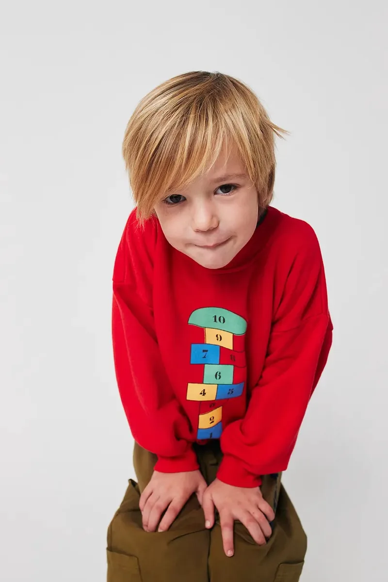 Παιδική βαμβακερή μπλούζα Bobo Choses Hopscotch