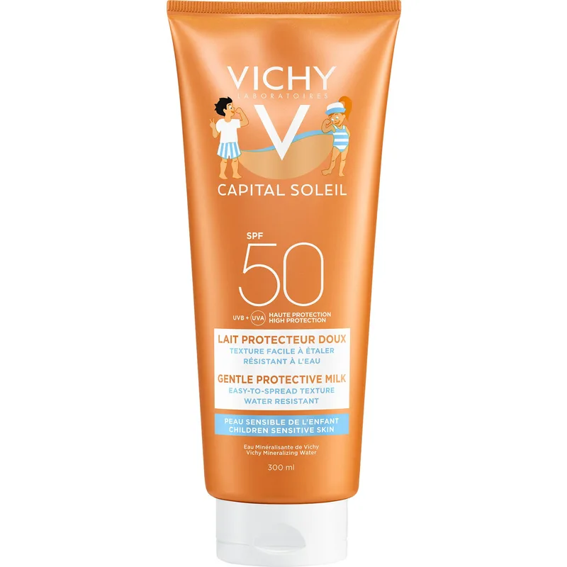 Vichy Capital Soleil Gentle Protective Milk Spf50, 300ml,Αντηλιακό Γαλάκτωμα Υψηλής Προστασίας για Παιδικές Επιδερμίδες Πρόσωπο