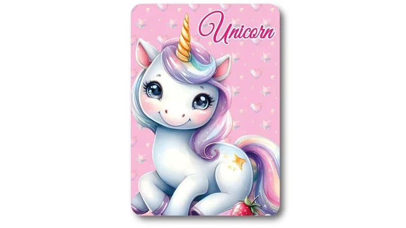 Κουβέρτα Κούνιας Fleece 100x140εκ. Unicorn 56 Ροζ Digital Print DimCol