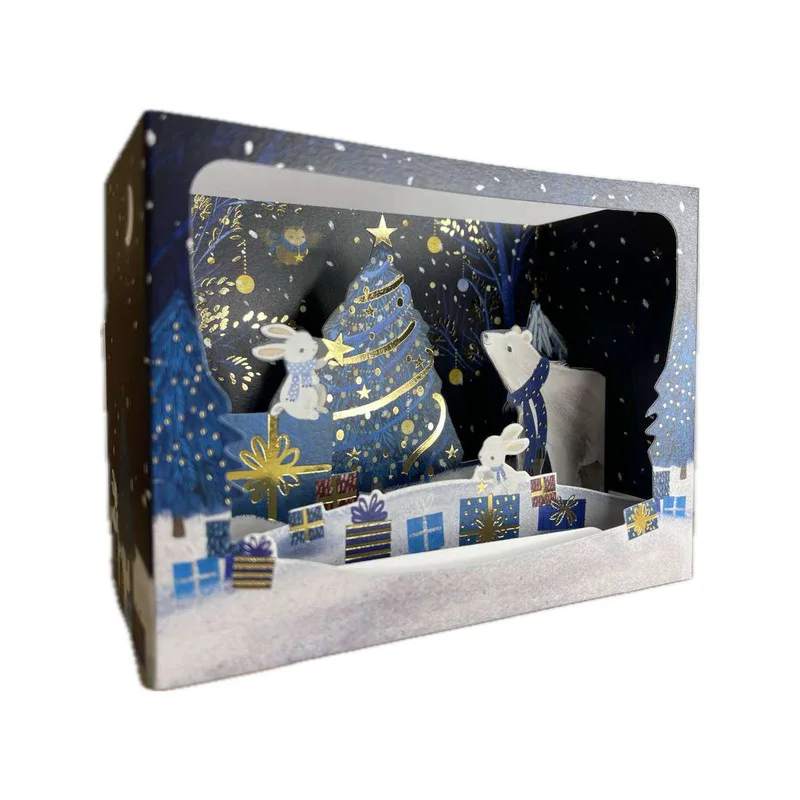 Pictura Xmas 3D Αναδυόμενη Κάρτα Κουτί Στολισμός Δέντρου την Νύχτα PI23353