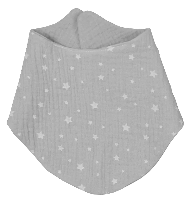 Σαλιάρα Μπαντάνα Διπλής Όψης Baby Oliver Des. 370 - Muslin Grey 59x24