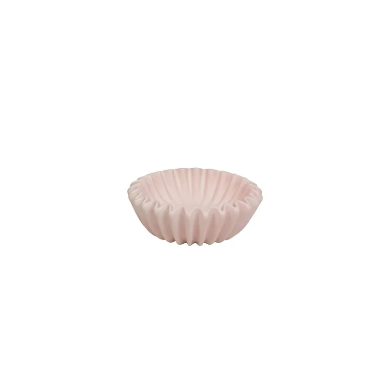 Beauty Home Μπολ κεραμικό Πλισέ – Ανοιχτό Ροζ 15x15x4,5 cm