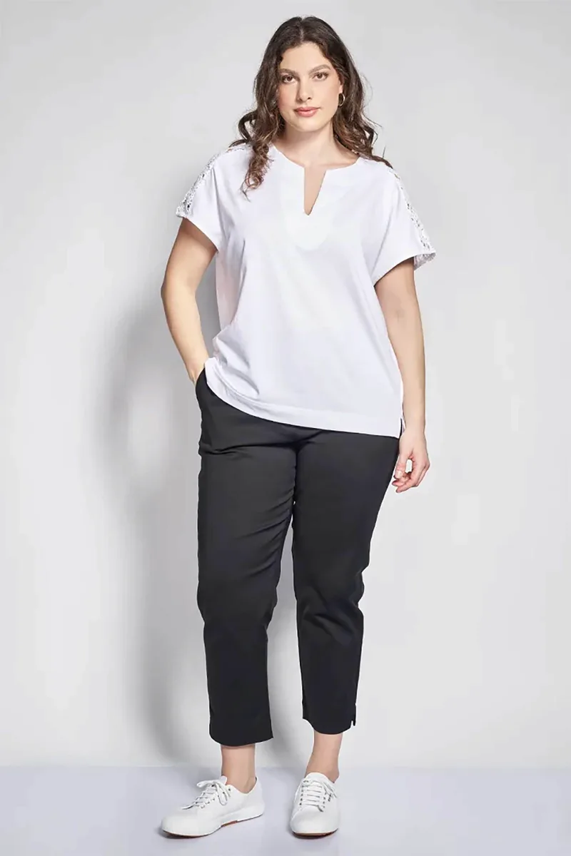 Parabita γυναικείο παντελόνι chino Straight Fit - 012610209706 Μαύρο