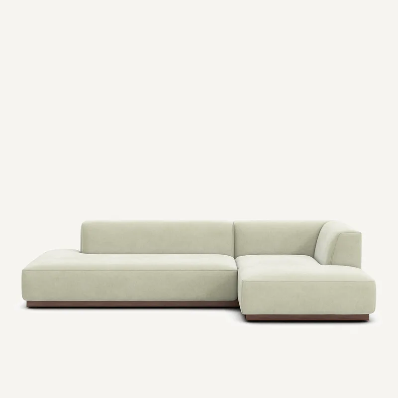 Γωνιακός καναπές δεξιός XL από βελούδο stonewashed Μ152xΠ282xΥ67cm