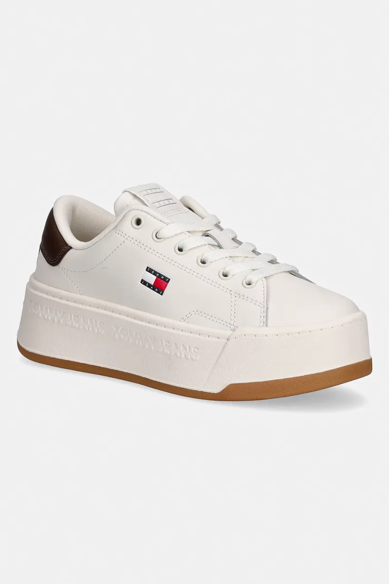 Tommy Jeans TJW SCRIPT CUPSOLE FLATFORM sneakers γυναικεία δερμάτινα