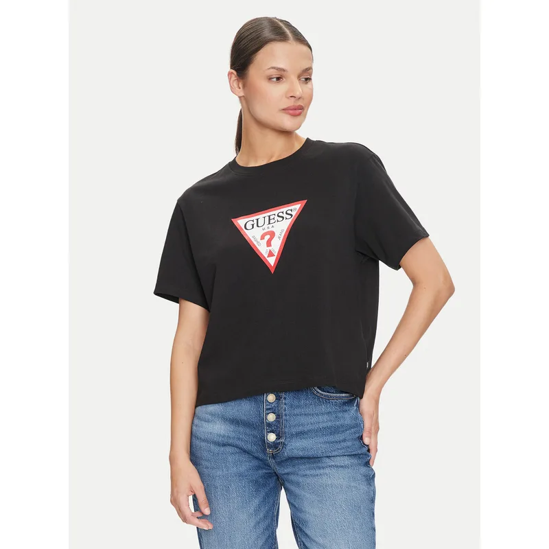 Guess Jeans T-Shirt W4YI73 K8HM0 Μαύρο Regular Fit