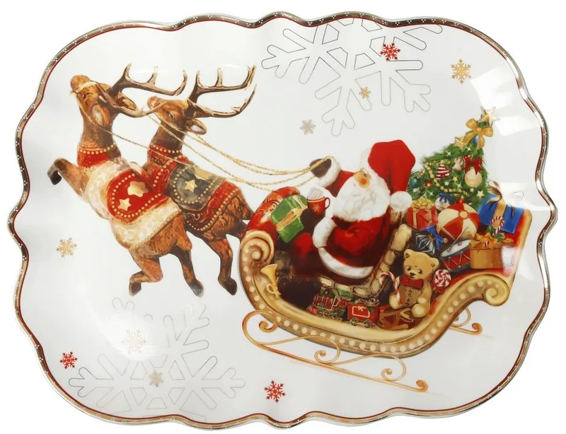 Brandani Χριστουγεννιάτικη Πιατέλα Πορσελάνης Christmas Dolce 33cm