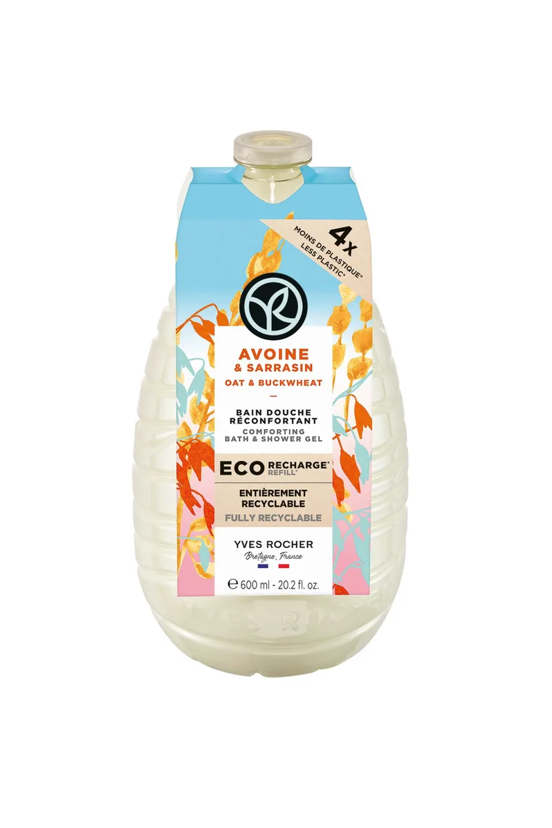 Yves Rocher Oat & Buckwheat Comforting Shower Gel Eco-Refill 600 ml - 55341