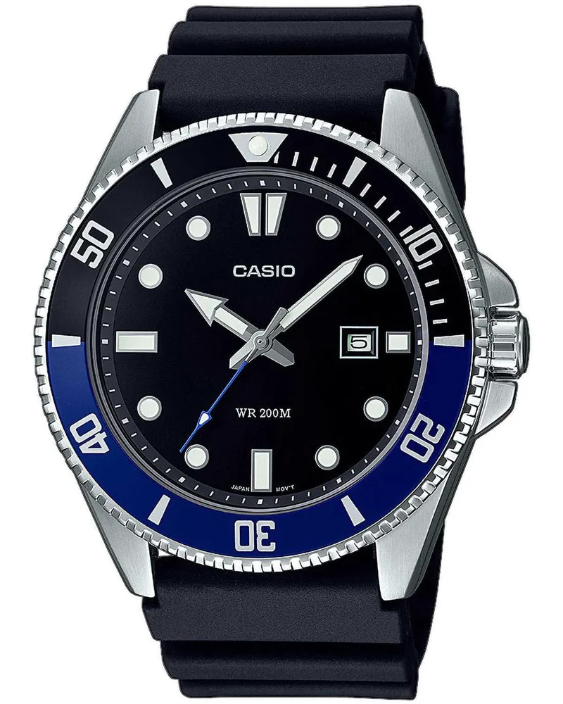 CASIO Collection - MDV-107-1A2VEF, Silver case with Black Rubber Strap