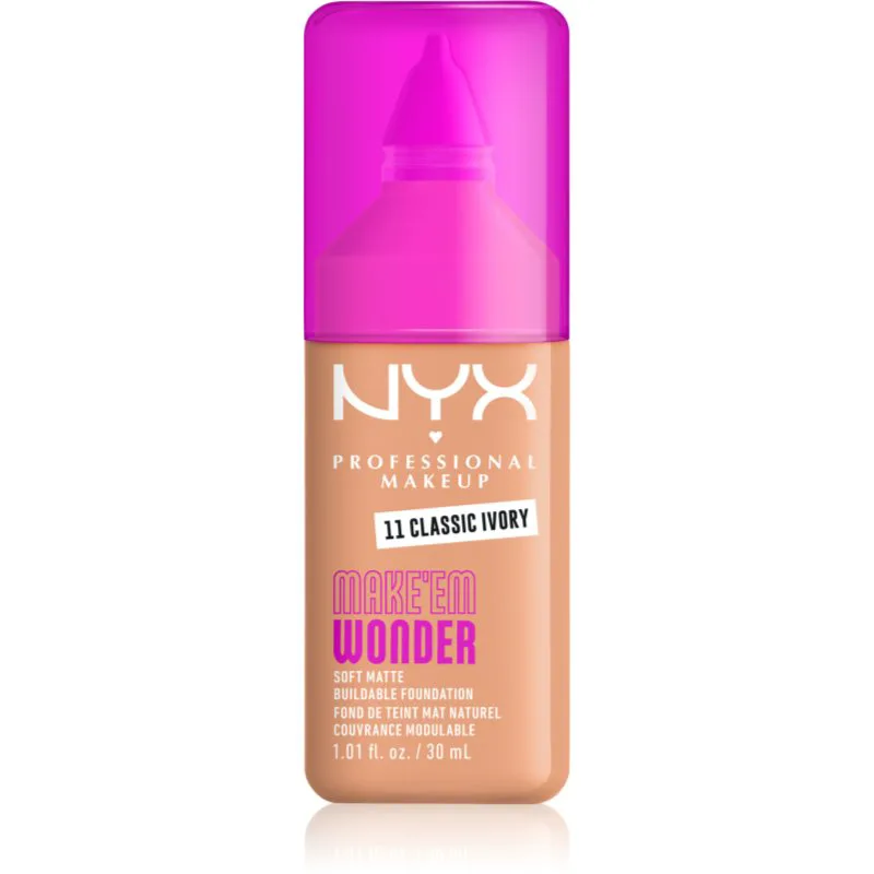 NYX Professional Makeup Make ‘Em Wonder ελαφρύ ματ μεικ απ απόχρωση 11 Classic Ivory 30 ml