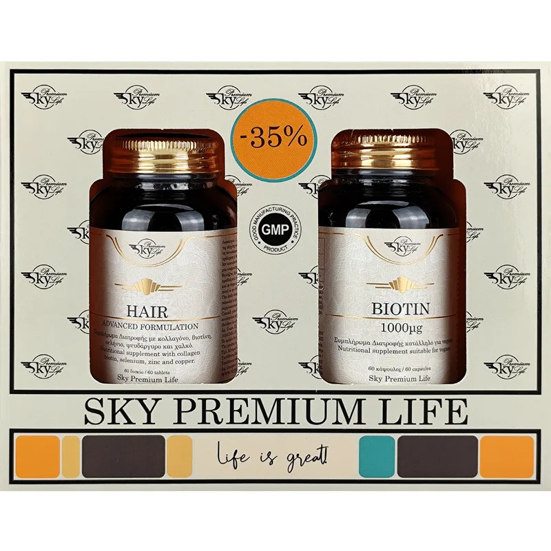 Sky Premium Life Promo Hair Advanced Formulation 60tabs & Biotin 1000μg 60caps