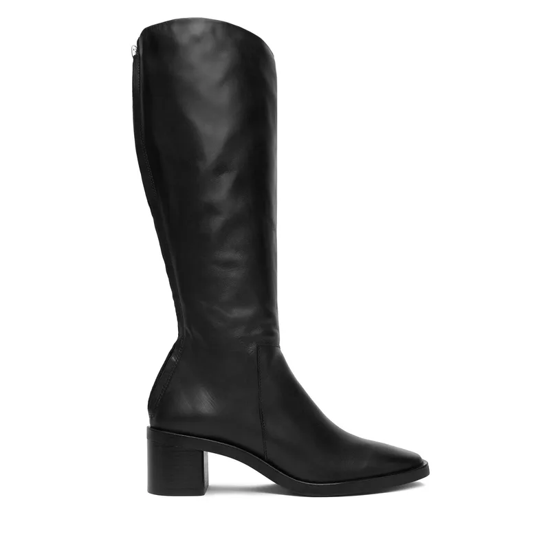 Μπότες Calvin Klein Block Heel Knee Boot Lth HW0HW02812 Μαύρο