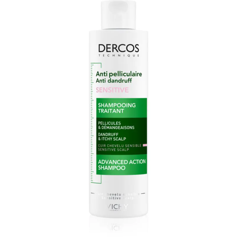 Vichy Dercos Anti-Dandruff Sensitive σαμπουάν για καταπράϋνση του ευαίσθητου δέρματος της κεφαλής κατά της πιτυρίδας 200 ml