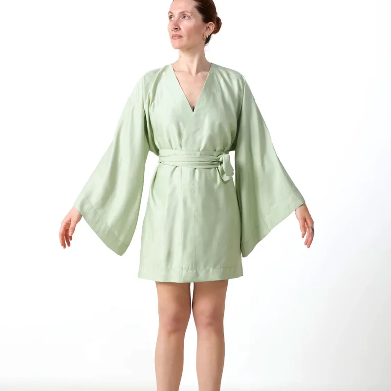 Κιμονό - Ρόμπα Γυναικεία Kentia Stylish Κοντό Green YN 25
