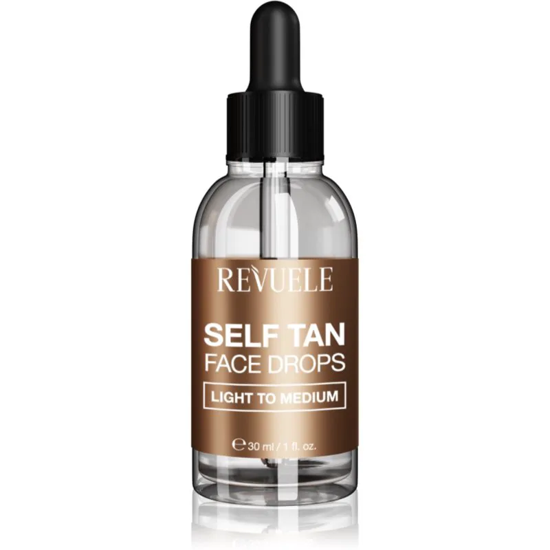 Revuele Paradise Bronze Self Tan Face Drops σταγόνες αυτομαυρίσματος για το πρόσωπο απόχρωση Light To Medium 30 ml