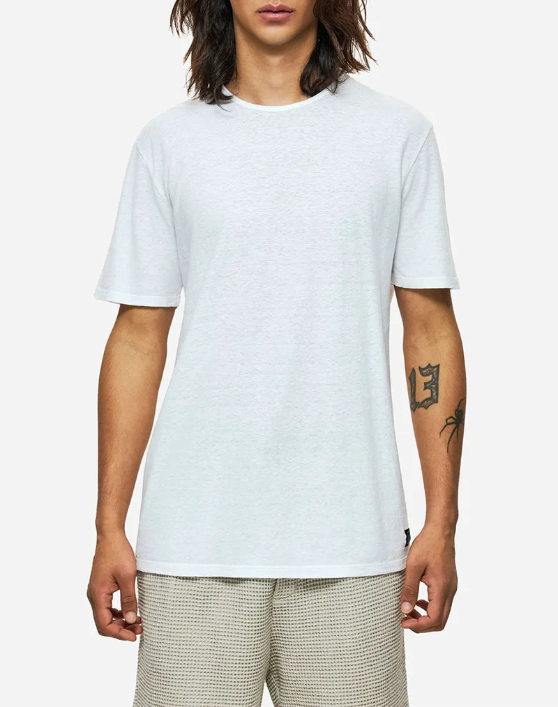 DIRTY LAUNDRY Linen T-Shirt DLMT000639-WHITE White