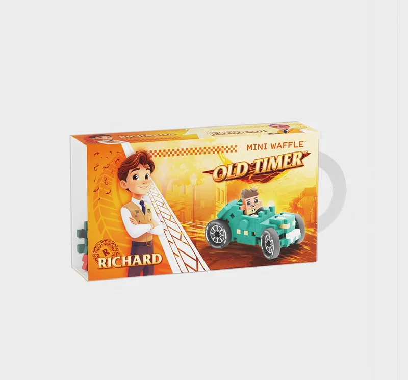 Παιχνίδι με τουβλάκια Marioinex Mini Waffle Cars - Race Car Turquoise (50 τμχ.)