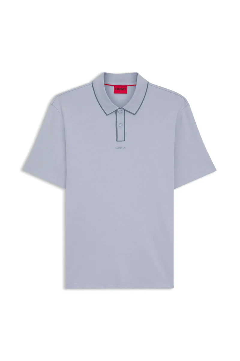 Hugo Boss ανδρική μπλούζα πόλο με logo patch Regular Fit "Dalumo" - 50553045 Γαλάζιο