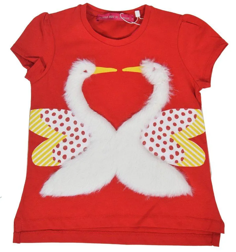 T-SHIRT AGATHA RUIZ DE LA PRADA ΚΥΚΝΟΙ ΚΟΚΚΙΝΟ-ΛΕΥΚΟ (104ΕΚ.)-(4ΕΤΩΝ)