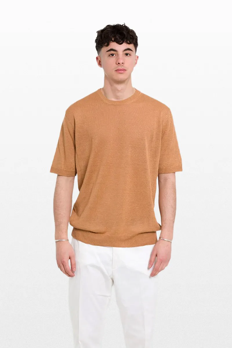 +39MASQ Ανδρικό Καφέ V Neck Sweater In Light Brown