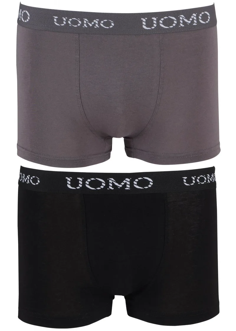 Boxer ανδρικό εξωτερικό λάστιχο 2pack. ΜΑΥΡΟ ΓΚΡΙ