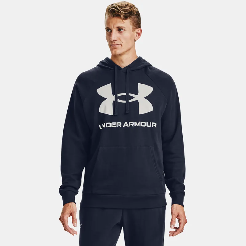 UNDER ARMOUR RIVAL FLEECE BIG LOGO HOODIE ΜΠΛΕ