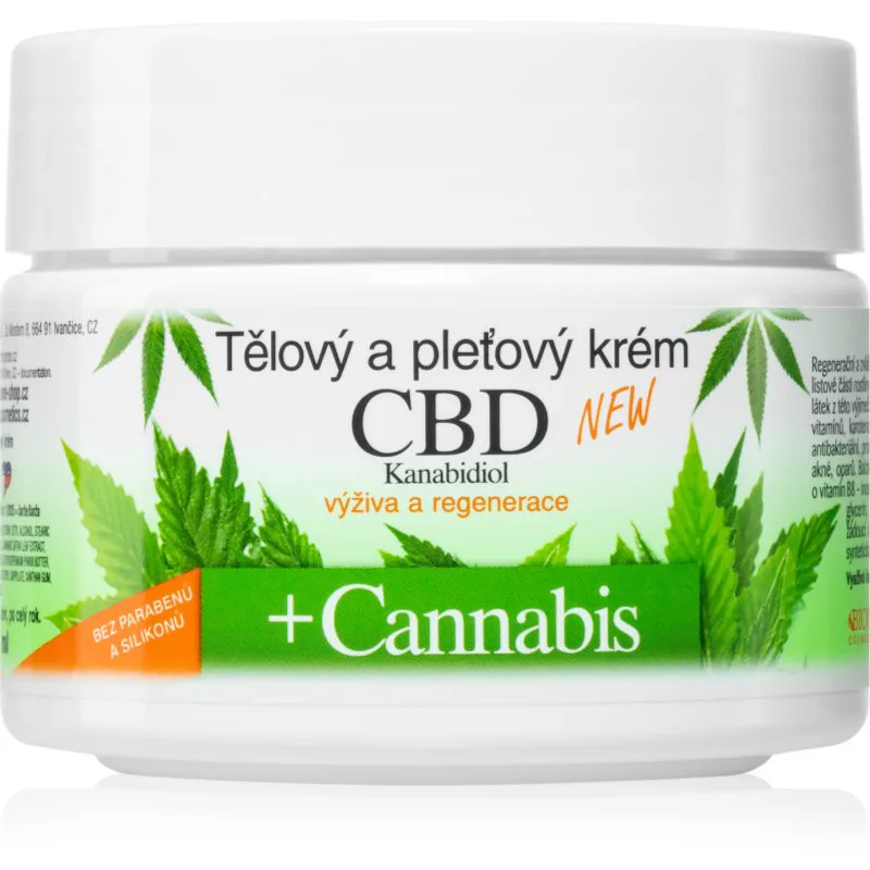 Bione Cosmetics Cannabis CBD θρεπτική κρέμα για πρόσωπο και σώμα με CBD 260 μλ