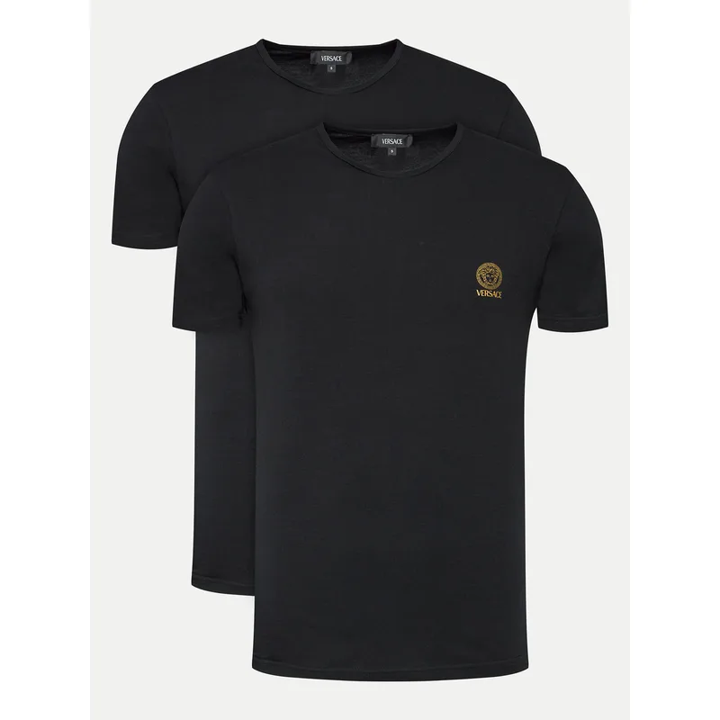 Versace Σετ t-shirts AU10193 Μαύρο Slim Fit