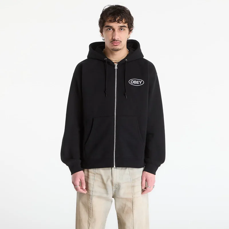 Φούτερ OBEY Oval Zip Hood Black XL