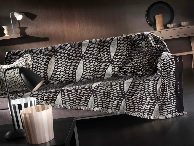 Ριχτάρι Πολυθρόνας Print Black 180x150