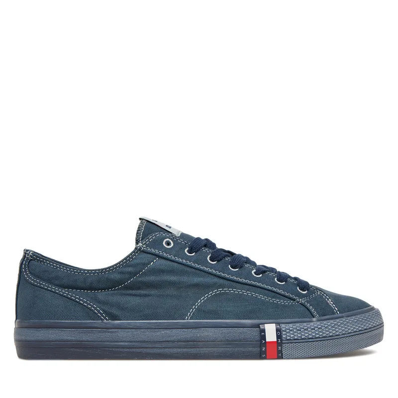 Πάνινα παπούτσια Tommy Jeans Archive Vulc. Y2K Washed Canvas EM0EM01720 Σκούρο μπλε