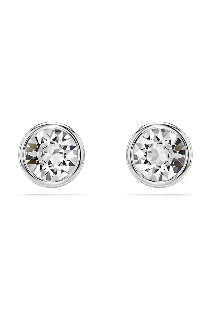 Swarovski γυναικεία σκουλαρίκια με καραφάκι, στρογγυλή κοπή, λευκά, επιμετάλλωση ροδίου "Imber" - 5696073