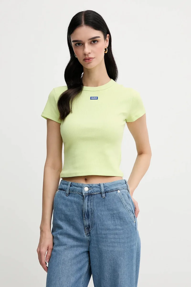 HUGO Blue t-shirt γυναικείο βαμβάκι με ελαστάν Baby Tee_B
