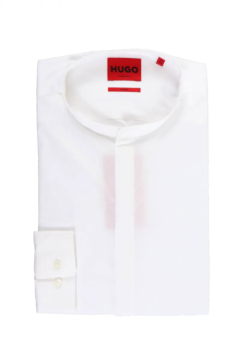 HUGO ΠΟΥΚΑΜΙΣΟ MAO EXTRA SLIM FIT STRETCH ENRIQUE ΛΕΥΚΟ