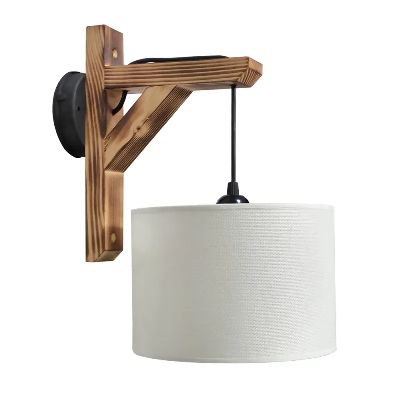 Απλίκα Τοίχου Heronia HKF-01 14-0240 Wood/White