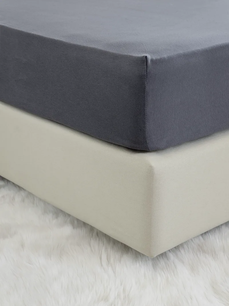 Σεντόνι King Size Jersey με Λάστιχο Nima Tender Dark Gray 180x200+40