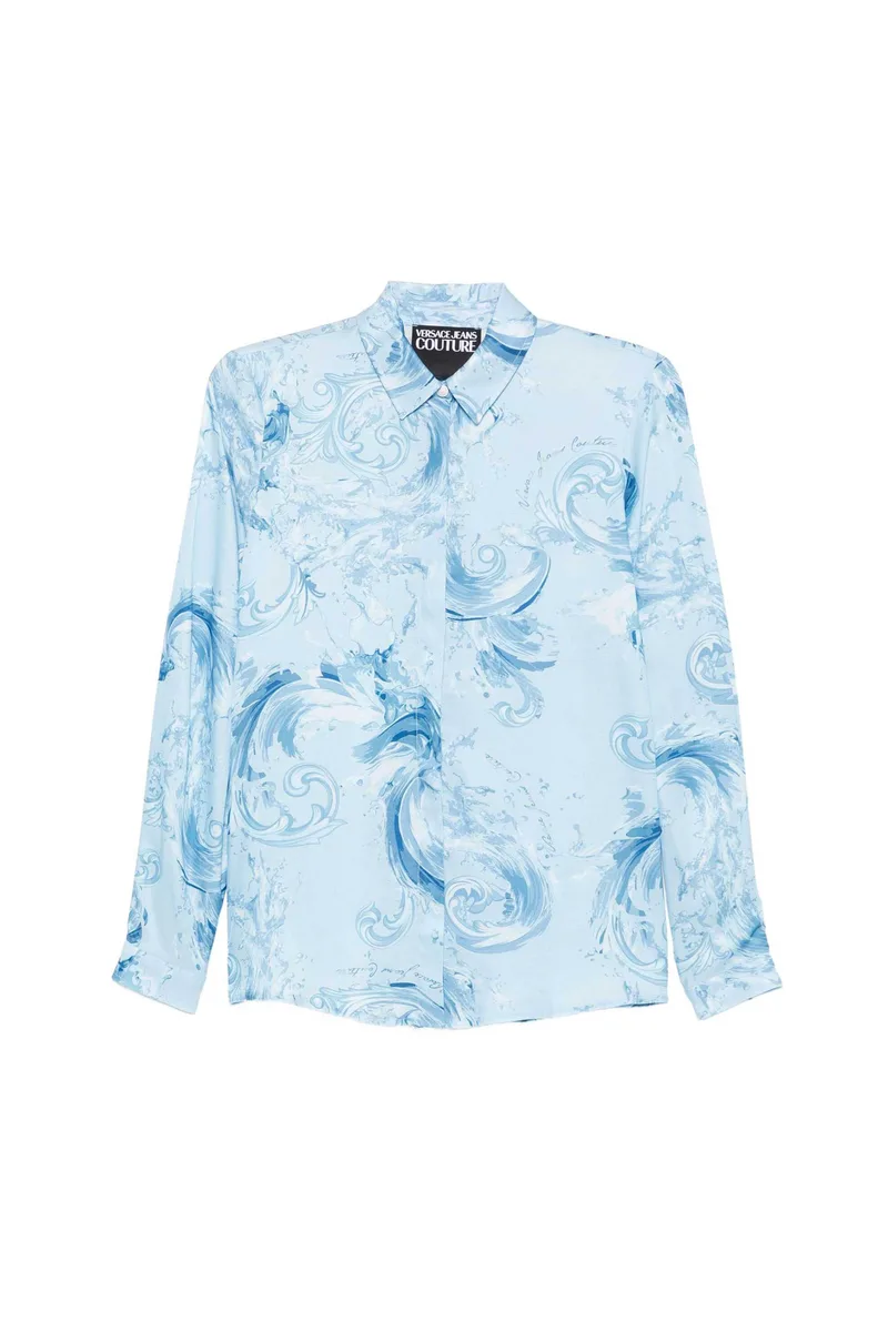 Versace Jeans Couture γυναικείο πουκάμισο με all-over print - 80HAL201NS757 Γαλάζιο