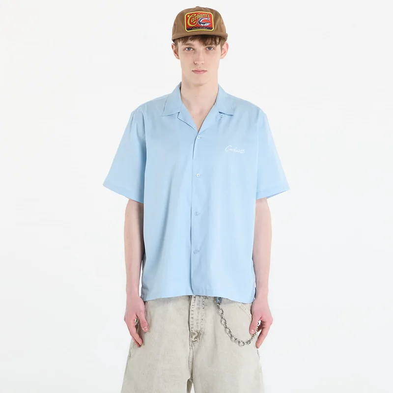 Πουκάμισο Carhartt WIP S/S Delray Shirt UNISEX Icaria/ White XS