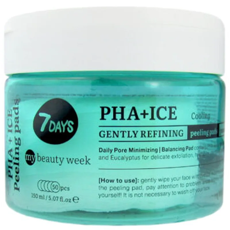 7DAYS Exfoliating Peeling Pads PHA & Ice Απολεπιστικά Δισκία Δύο Όψεων για Ήπια Αναδόμηση 50 Τεμάχια