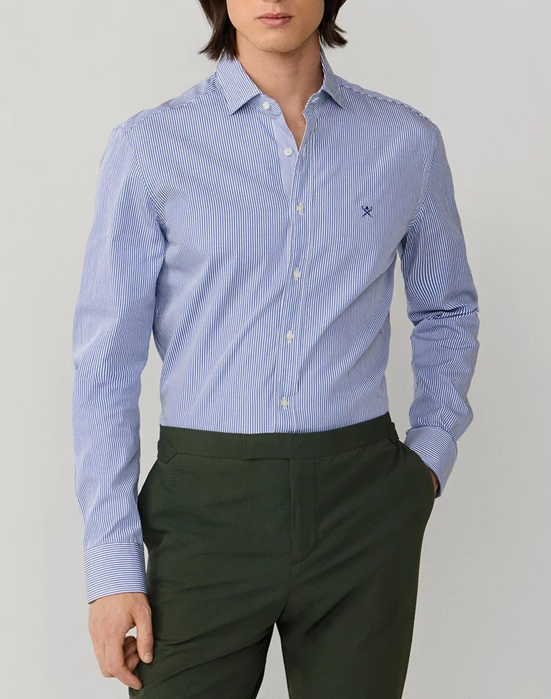 HACKETT ESSENTIALS CITY BENGAL STRIPE ΠΟΥΚΑΜΙΣΟ ΑΝΔΡΙΚΟ HM3010537-595 NavyBlue