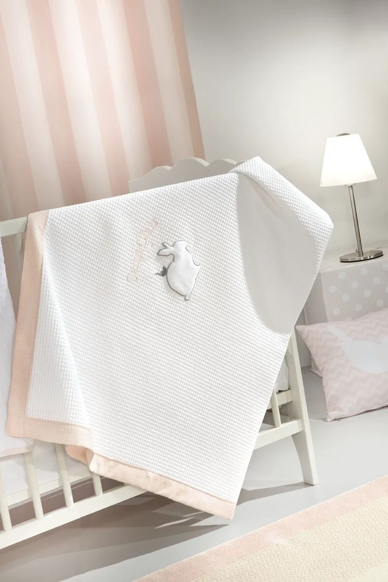 Κουβέρτα Κούνιας Saint Clair Πικέ Lapin Ροζ 110x150