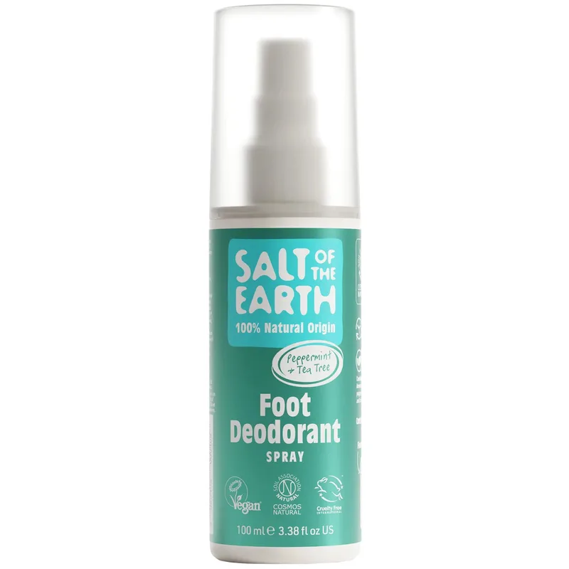Salt of the Earth Peppermint & Tea Tree Foot Deodorant Spray Αποσμητικό Σπρέι Ποδιών με Άρωμα Μέντα Τεϊόδεντρο 100ml