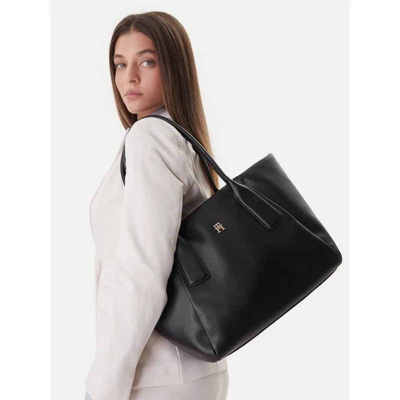 Τσάντα Tommy Hilfiger Th Essential Tote AW0AW18374 Μαύρο