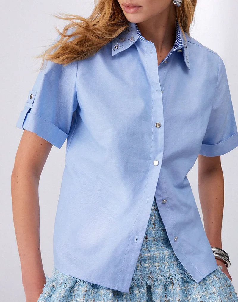 LIU JO WHITE_WA6C61_CAMICIA TS M/L ΠΟΥΚΑΜΙΣΟ ΓΥΝΑΙΚΕΙΟ WA6438T438A-Z9614 LightBlue