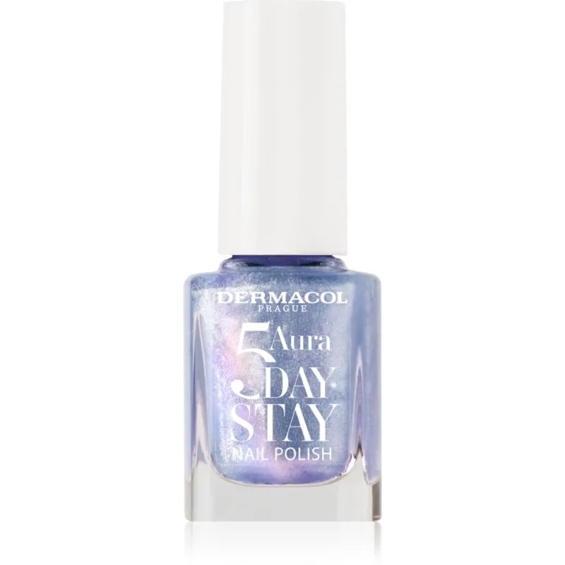 Dermacol 5 Day Stay Aura βερνίκι νυχιών μακράς διαρκείας με λάμψη μαργαριταριών απόχρωση 71 Ocean Mist 11 ml
