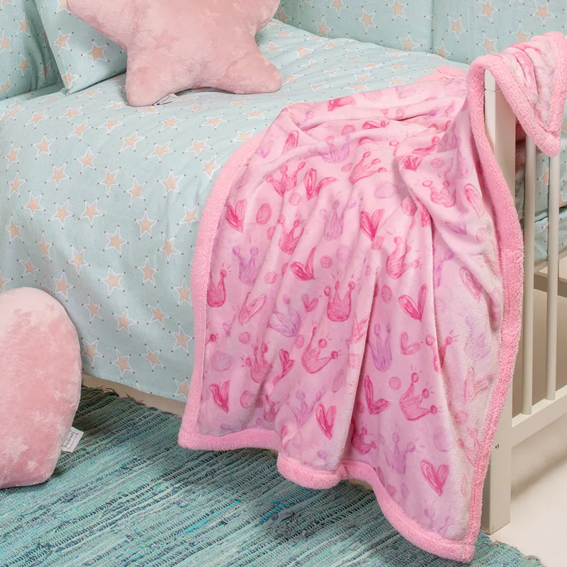 Κουβέρτα Fleece Αγκαλιάς 80x105 Melinen Princess Ροζ 80x105