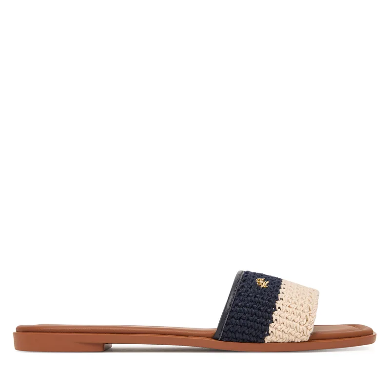 Παντόφλες Tommy Hilfiger Flat Mule Crochet FW0FW09513 Σκούρο μπλε