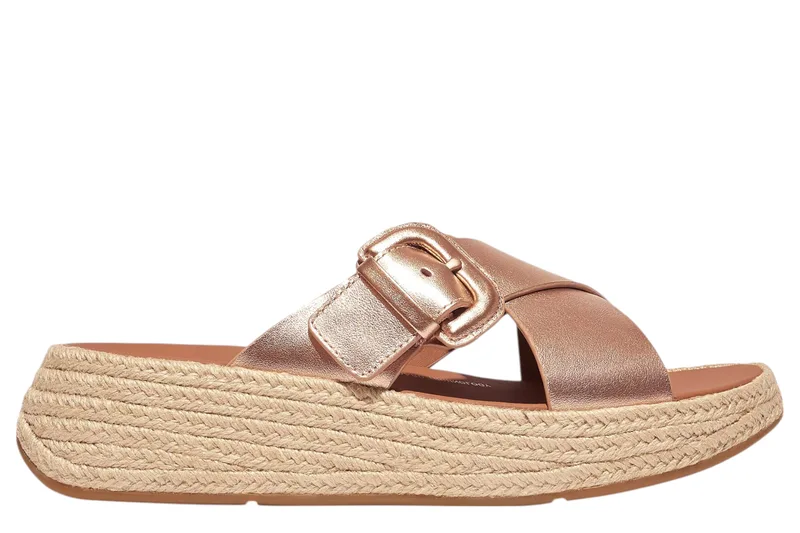 Εσπαντρίγες Fitflop F-Mode Adjustable Jute Cross S HJ4-323-ROSE GOLD Γυναικείο