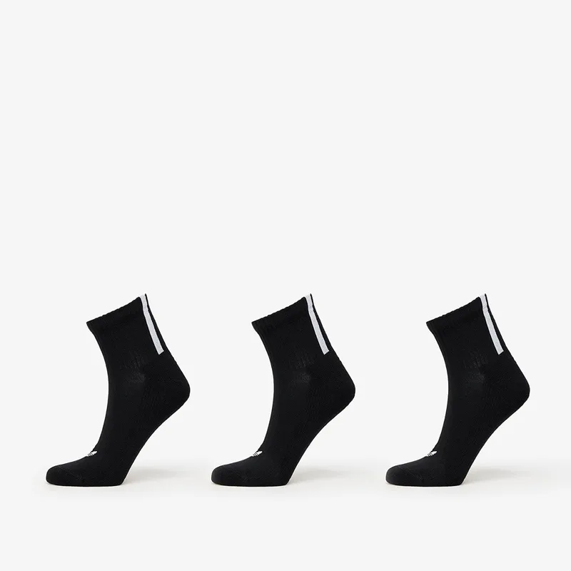 adidas Quarter 3 Back Stripes Socks 3-Pack Black/ White S