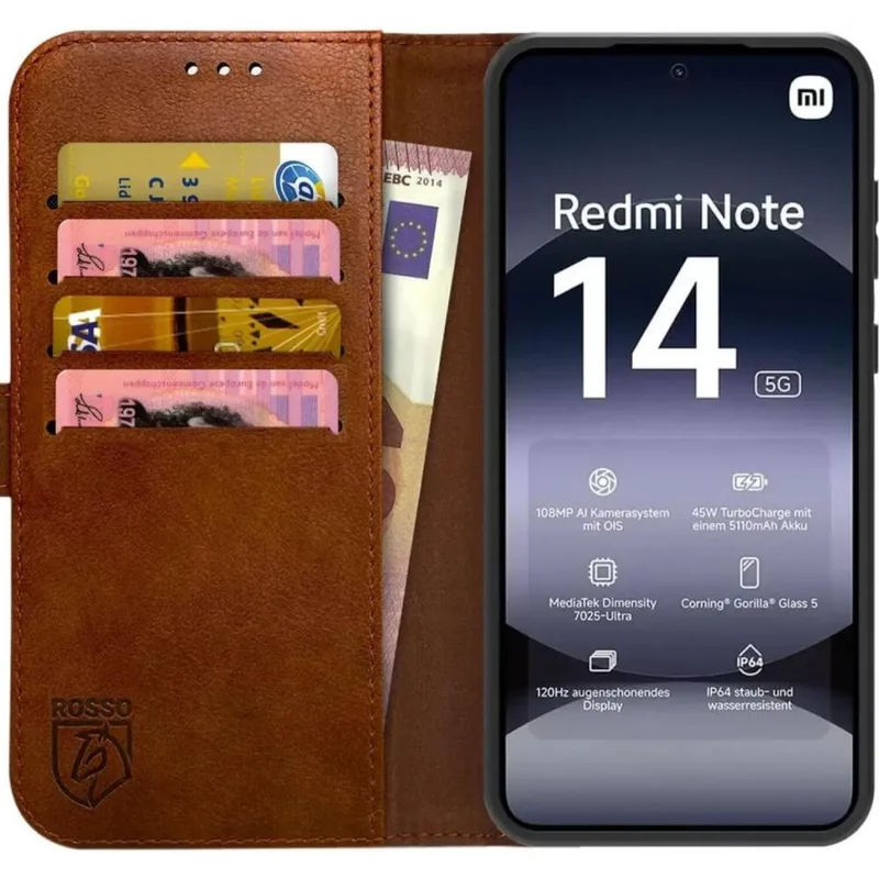 Θήκη Xiaomi Redmi Note 14 5G Κόκκινο Element PU Πορτοφόλι - Brown (8719246476235)
